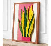 Modernist Plant Form Canvas Wall Art Print 24x16 Inch