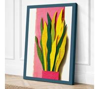 Modernist Plant Form Canvas Wall Art Print 36x24 Inch