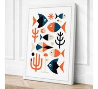 Modernist Sea Forms Canvas Wall Art Print 24x16 Inch