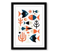 Modernist Sea Forms Mid-Century Framed Wall Art Print A3 (42×29.7cm) Black, Wall Decor for Living Room, Bedroom, Office & Home, Ready to Hang, Art Gift