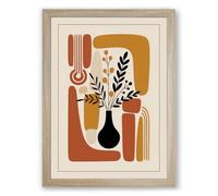 Modernist Still Life Mid-Century Framed Wall Art Print A1 (84.1×59.4cm) Oak, Wall Decor for Living Room, Bedroom, Office & Home, Ready to Hang, Art Gift