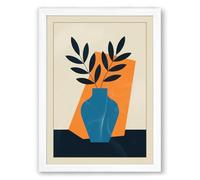 Modernist Vase Geometric Framed Wall Art Print A3 (42×29.7cm) White, Wall Decor for Living Room, Bedroom, Office & Home, Ready to Hang, Art Gift