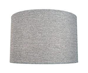 Modernistic and Textured 35cm Light Charcoal Grey Linen Fabric Drum Lamp Shade - 60w Maximum | for Table and Floor Lamp or Pendant Rose by Happy Homewares