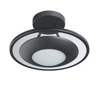 Modernistic Semi Flush Energy Saving LED Ceiling Light Fitting in Brushed Metal Finish Happy Homewares Black One Size