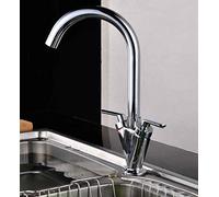 Modernize Kitchen Tap 360° Rotation Kitchen Mixer Classic Shape Kitchen Sink Mixer Tap Cold and Hot Water Available Faucet Chrome Finish Solid Brass Round Spout