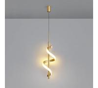 ModernMinimalistFullCopperChandelierLedDimmableLongLineLightDiningRoomBedroomBedsideBarDecoration/Brass