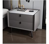 ModernMinimalistRockSlabBedsideTableWood,SmallAndLightLuxuryItalianStyleNightstandWhiteWith2DrawersForBedroom,MinimalistLeatherNordicBedsideCabinetGrey50X needed