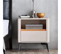 ModernNightstandWith1DrawersAndOpenCompartment,LightLuxuryBedsideTableWood,BedsideCabinetAndChestOfDrawers,SideTableLiving(Size:47X39X51CM,Color:BedsidecabinetGray+ora needed