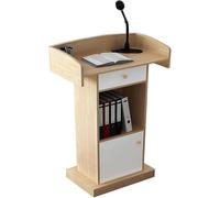 ModernPodiumwithDrawerVersatileLecternforChurchesSchools&EventsAmpleStorage&ElegantDesignforPresentations&PublicSpeaking