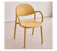 ModernStackablePatioDiningArmchairYellowPlasticChairsforIndoor/OutdoorDiningKitchenOffice&RestaurantStylish&SpaceSavingStackingDesign