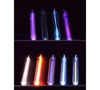 Moderock Rare Luminous Gases Element Collection, 99.999% Purity, Including Helium,Neon, Argon, Krypton, Xenon, Nitrogen, for Collection, Display, Teaching, Gift, 9 Pcs