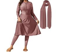 Modest 3-Piece Burkini Swimwear for Women - Full Coverage Islamic Swimsuit with Sharia-Compliant Hijab - Modest Muslim Swim Set for Beach & Pool (UK, Alpha, XL, Regular, Regular, vieurosis)