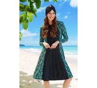 Modest Mermaid Womens Forest Oasis Zip Dress - - Size: L