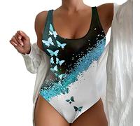 Modest Swimwear Muslim Womens Bathing Suit Bottoms Birthday Gifts for Her Sauna Women's 1 Piece Swimwear Women's Beach Swimsuit Tie Dyed 3D Printed European and American Summer Amazon Sale Clearance