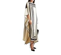 Modest Wear Women Soft Satin Silk Printed Kaftan,Kurta,Beach Party wear,Luxury Caftan top Regular Fancy Dress, Multicolored, One Size