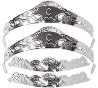 Modestone 4 Pc Shiny Metal Filigree Boot Caps: 2 x Heel + 2 x Toe Silver