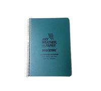 Modestone A5 Spiral Waterproof Notepad, 100 Pages/50 Sheets, Green, Military Model, Stone Paper, Squared, 80% Recycled