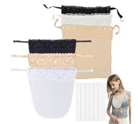 Modesty Panels for Low Cut Tops, 6PCS Lady Lace Clip-on Mock Camisole Bra Insert Overlay Modesty Panel Vest, Cleavage Cover Up for Dresses