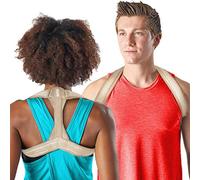 Modetro Sports Back Brace Posture Corrector - Large, Upper Back Support Posture Brace for Men and Women - Unisex, Shoulder and Spine Support for Physical Therapy - Nude