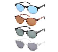 MODFANS 4-Pack Reading Glasses Women Sun Glasses Blue Light Blocking Fashion Pattern Design Comfort Spring Hinges Included Pouch