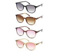 MODFANS 4-Pack Reading Glasses Women Sun Glasses Blue Light Blocking Fashion Pattern Design Comfort Spring Hinges Included Pouch