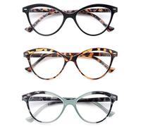 MODFANS Reading Glasses Women,Fashion Ladies Readers Glasses Cat Eye with Comfort Spring Hinge,Lightweight Frame Stylish Look,Come with Glasses Pouch