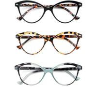 MODFANS Reading Glasses Women,Fashion Ladies Readers Glasses Cat Eye with Comfort Spring Hinge,Lightweight Frame Stylish Look,Come with Glasses Pouch