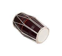 Modfash Musical Deluxe Mumbai Style Cord and Ring Dholak. Measurement: 7 inch tenor head, 9 inch base head, and 16-17 inches long Delux wooden two hand Drum.