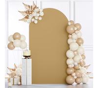 MODFUNS Brown Arch Cover 4x7.2ft Arch Backdrop Cover Fitted Spandex Arch Covers Khaki Backdrop Covers Vintage Stretchy Arch Stand Covering for Wedding Birthday Banquet Party Arch Decor