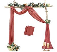 MODFUNS Dusty Rose Wedding Arch Draping 18FT 2 Panels Chiffon Drapery Wedding Arches Decorations for Reception Sheer Arch Curtains Dusty Pink Drapes for Backdrop Tent Drape for Party Events