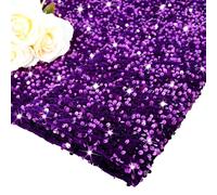 MODFUNS Purple Sequins Fabric by The Yard 1 Yard Velvet Sequin Fabric Thick Mermaid Glitter Sparkling Fabric Shimmer Fabric for Sewing Stretchy Fabric for Clothing Wedding Event Party Decoration