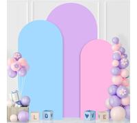 MODFUNS Spandex Arch Backdrop Cover 6ft 6.6ft 7.2ft Lavender Light Blue Pink Wedding Arch Cover Set of 3 Fitted Arch Stand Covers Stetchy Backdrop Cover for Wedding Birthday Party Decor