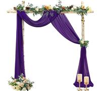 MODFUNS Wedding Arch Drape Fabric Purple Sheer Draping Fabric 6 Yards 1 Panel Chiffon Curtain Drapes Sheers Ceiling Draping Vintage Swag Drapery for Party Birthday Party Arch Decoration