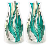 MODGY Expandable Flower Vase, Plastic Decorative Modern Foldable Printed Vases for Centerpieces for Wedding, Dining Table, Home Decor, Living Room, Bathroom, Office, Seedo, 2 Pack
