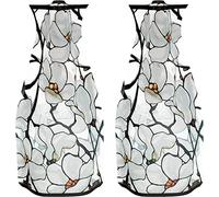 MODGY Expandable Flower Vase, Plastic Decorative Modern Foldable Printed Vases for Centerpieces for Wedding, Dining Table, Home Decor, Living Room, Bathroom, Magnolia Window, Louis C. Tiffany, 2 Pack