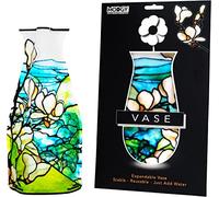 MODGY Expandable Flower Vase Plastic Decorative Modern Vases for Flowers Centerpieces Dining Table Decor Living Room Bathroom Wedding Office, Tiffany - Magnolia