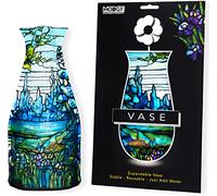 MODGY Expandable Flower Vase Plastic Decorative Modern Vases for Flowers Centerpieces Dining Table Decor Living Room Bathroom Wedding Office, Tiffany - Iris