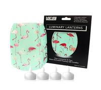 MODGY Luminary Lanterns Candle Holder Decorative Indoor Outdoor Decor, Plastic Candle Lantern Lamps for Wedding Table Centerpiece Porch with Flameless Floating LED Candles PinkyDo, Pack of 4