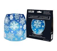 MODGY Luminary LED Lantern Decorative Candle Holder Indoor Outdoor Decor, Plastic Candle Lamp for Wedding Table Centerpiece Porch, Flameless Floating Candles, Let it Snow
