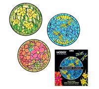 MODGY Window Art Clings, Decal Stickers and Decorations for Glass, Peel and Stick Decor, Removable, Reusable, 9 Inches Each, Set of 3 Per Sleeve, Louis C. Tiffany Lamp Set