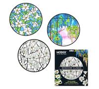 MODGY Window Art Clings, Decal Stickers and Decorations for Glass, Peel and Stick Decor, Removable, Reusable, 9 Inches Each, Set of 3 Per Sleeve, Louis C. Tiffany Window