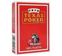 TEXAS POKER HOLD EM RED COLOR PLAYING CARDS MODIANO JUMBO INDEX POKER SIZE NEW