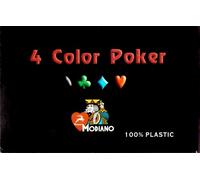 Modiano 4 Colour Standard Index Double Deck 100% Plastic Poker Playing Cards