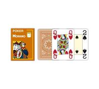 MODIANO POKER ORANGE PLAYING CARDS DECK 4 JUMBO INDEX LARGE PLASTIC ITALY NEW
