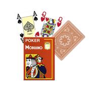 MODIANO POKER PLAYING CARDS DECK BROWN 4 JUMBO LARGE INDEX ITALY PLASTIC NEW