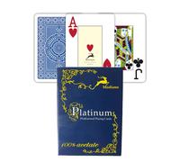 RAMINO ACETATO 2 JUMBO INDEX BLUE PLAYING CARDS DECK PLASTIC MODIANO ITALY NEW