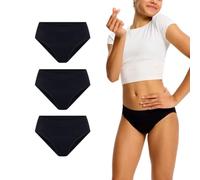 Modibodi Period Pants for Teenage Girls - Soft Stretch Black Seamless Hipster Bikini Bottoms - 3 pack Girls Underwear - Moderate Flow 30ML - Youth Small (Y08-12)