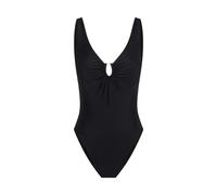 Modibodi Period Swimwear - Black One-Piece V-Neck Swimsuit for Women - High Absobency - 14/L