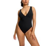 Modibodi Period Swimwear - Women's One Piece V Neck- Light Flow 20ML - Black 14/L