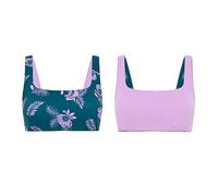 Modibodi Reversible Swimwear Crop Top Midnight Tropic Print/Lavender 10/S